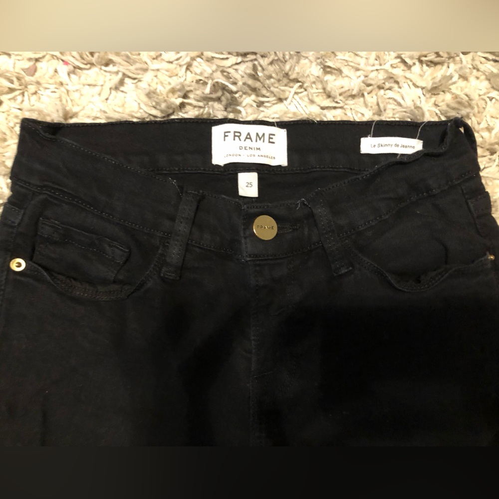 Frame Denim Black Film Noir Le Skinny De Jeanne 25